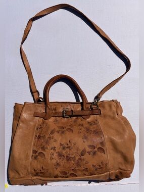 Costanza Rota Floral Imprint Large Cross Body Purse Tote Leather